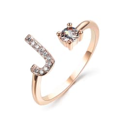 image-New Design Adjustable 26 Initial Letter Ring Fashion Jewelry For Women Simple Elegant Jewelry