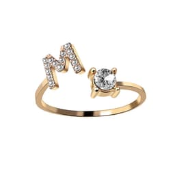 image-New Design Adjustable 26 Initial Letter Ring Fashion Jewelry For Women Simple Elegant Jewelry