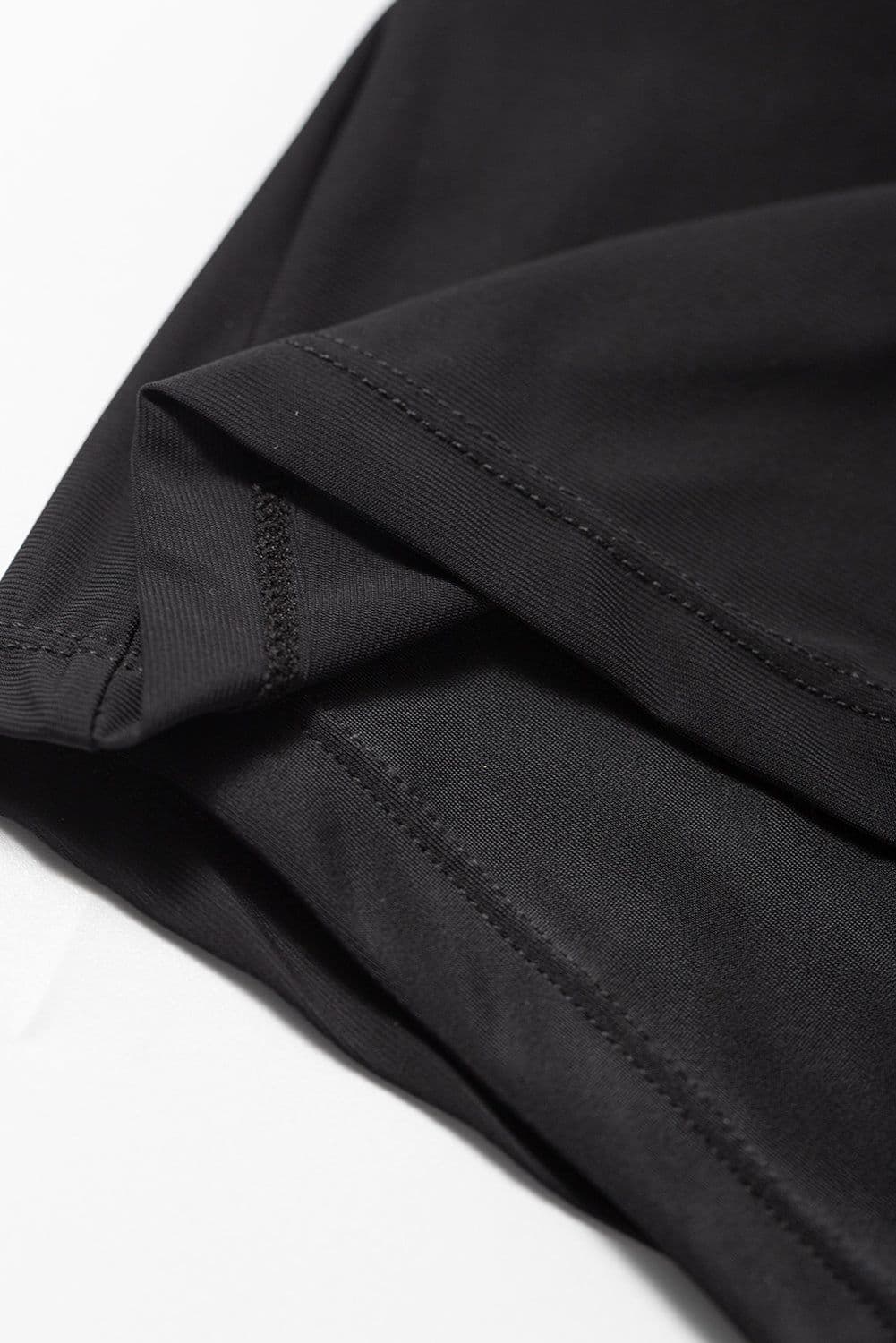 image-Black Pocketed Wide Waistband Swim Shorts