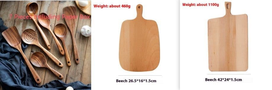 image-Spatula Kitchenware Suit Teak Head Shovel Salad Stir Soup Pasta Spoon Kitchen