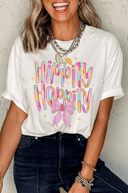 image-White Hippity Hoppity Graphic Loose Tee