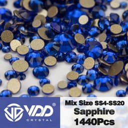 image-VDD SS4-SS20 Mix Size Clear Crystal Non-Hotfix Gold FlatBack Rhinestones Decorations DIY Glitter Stones 3D Nail Art Accessories