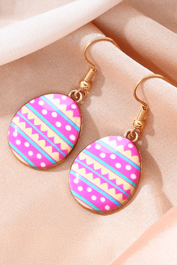 image-Sachet Pink Easter Egg Hook Earrings