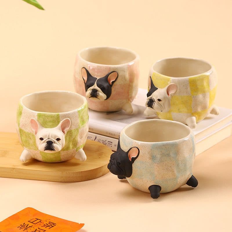 image-Handmade Bulldog Coffee Cup Water Cup Creative