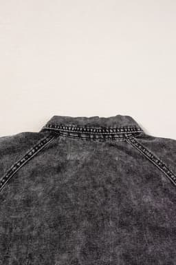 image-Beau Blue Mineral Wash Ruffled Denim Dress