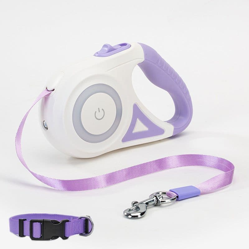 image-Dog Leash Retractable Leash And Dog Collar Spotlight Automatic Pet Dog Cat Traction Rope For Small Medium Dogs Pet Product