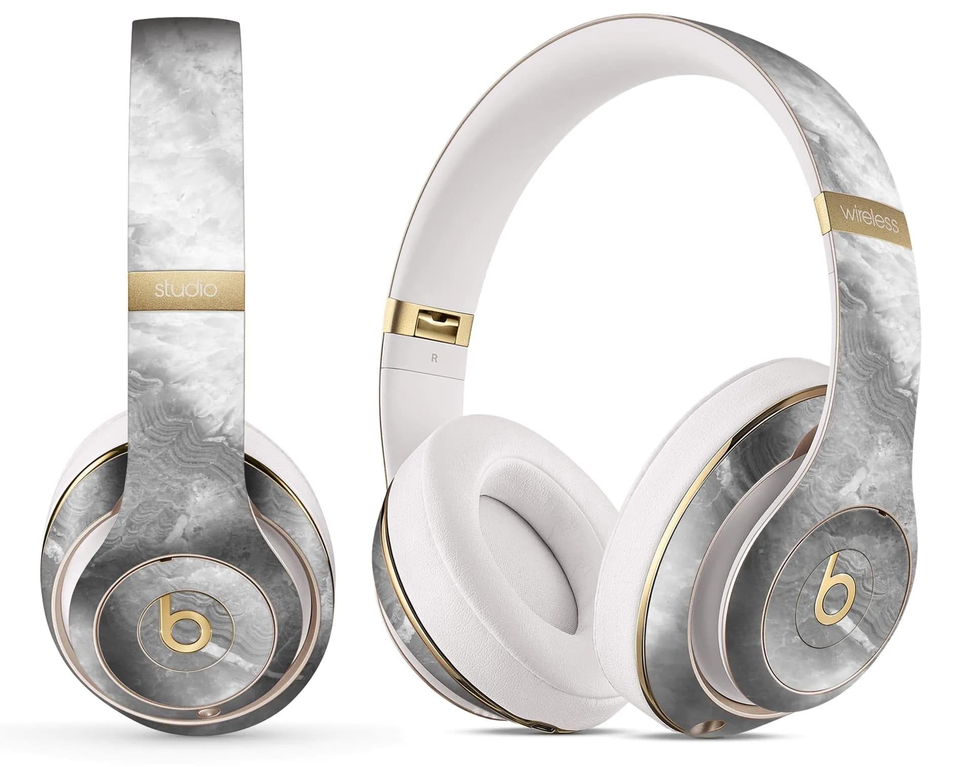 image-Gray Slate Marble V26 - Full Body Skin Decal Wrap Kit for Beats by Dre