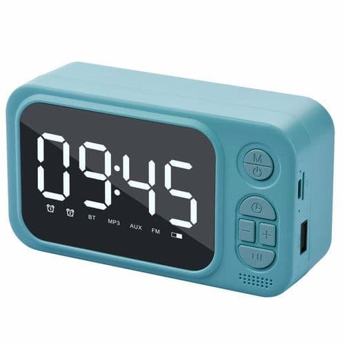 image-Alarm Clock Bluetooth Speaker Outdoor Portable Wireless