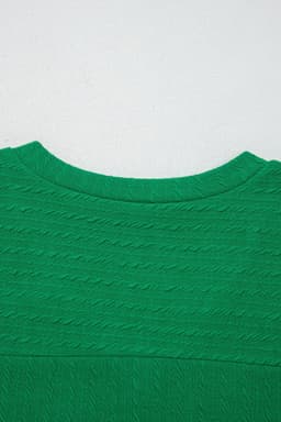 image-Beige Twisted Knit V Neck T Shirt