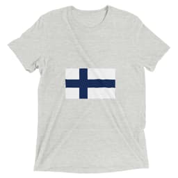 image-Drapeau de la Finlande - T-shirt unisexe triblend-ras du cou