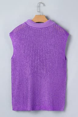 image-Bright Green High Neck Knit Sweater - Short Sleeve