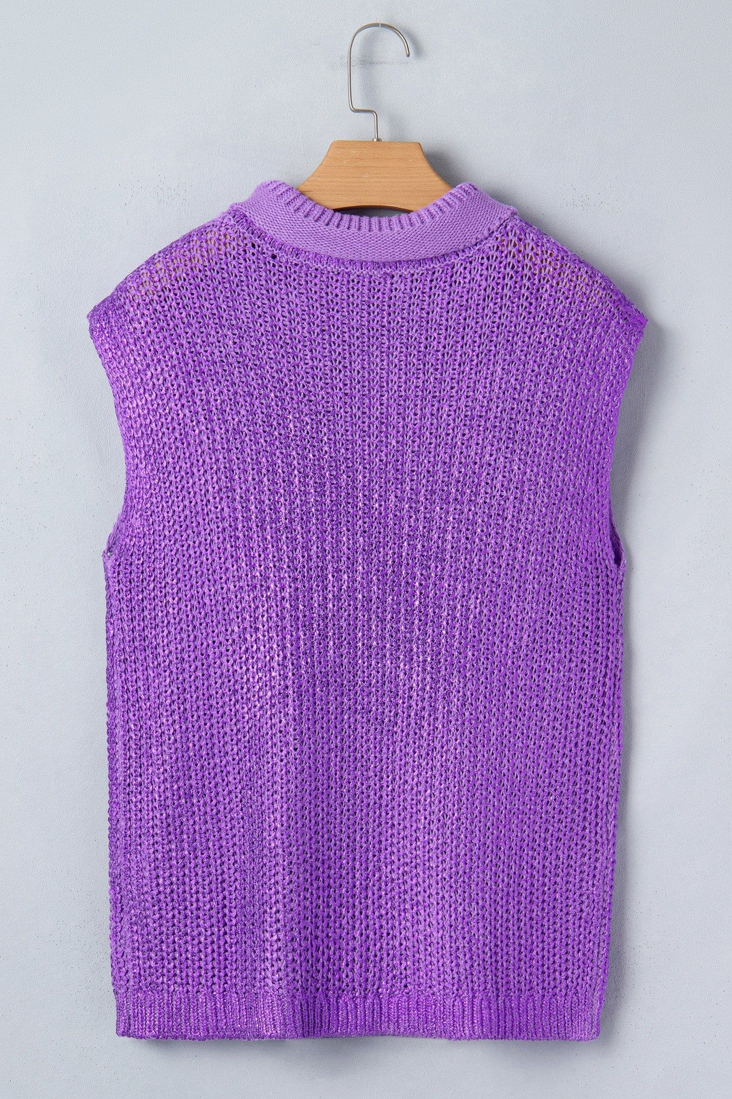 image-Bright Green Solid Color Knit High Neck Short Sleeve Sweater
