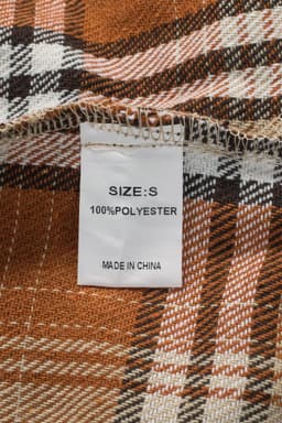 image-Plaid Color Block Patchwork Shirt Jacket - Orange, Sizes S-2XL
