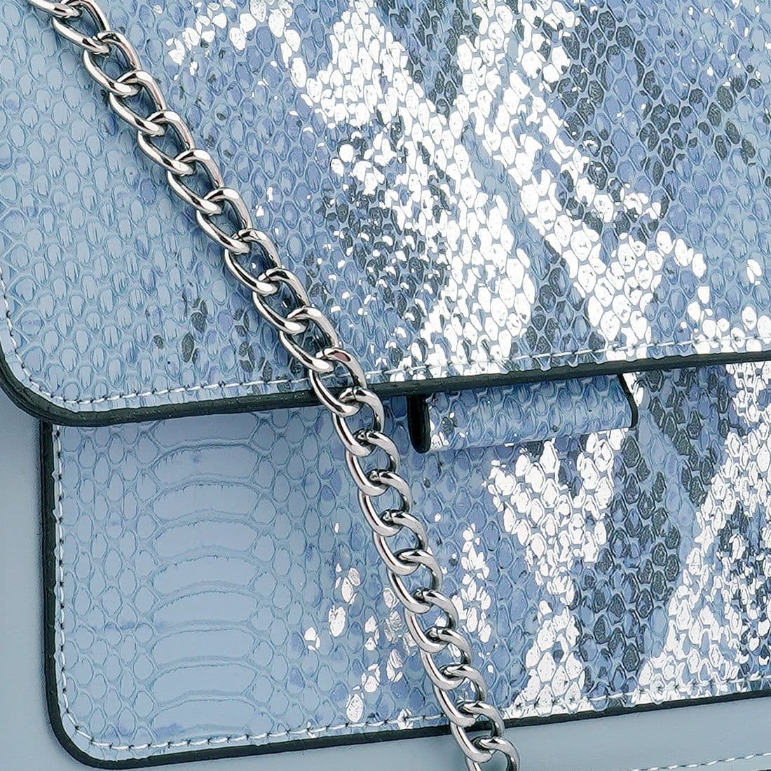 image-Blue Reptile Print Sling Bag