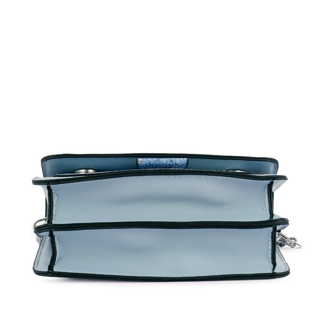 image-Blue Reptile Print Sling Bag