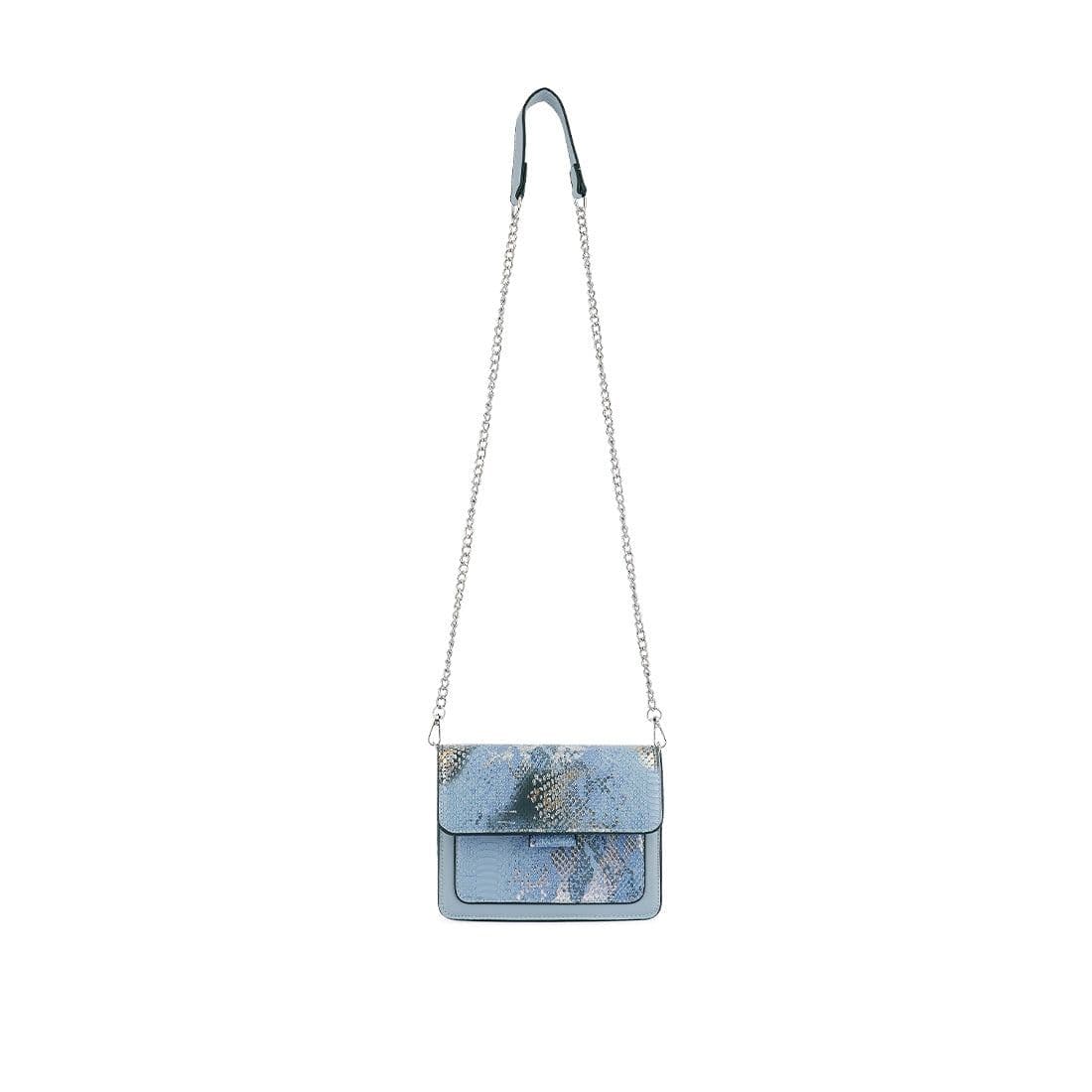 image-Blue Reptile Print Sling Bag