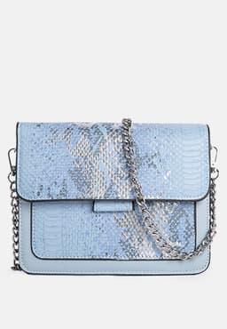 image-Blue Reptile Print Sling Bag