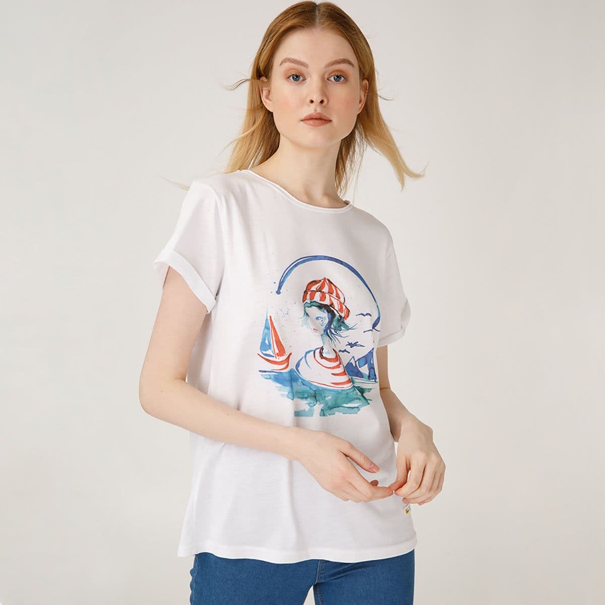 image-Anemoss Marine Collection Sailor Girl Damen T-Shirt, S