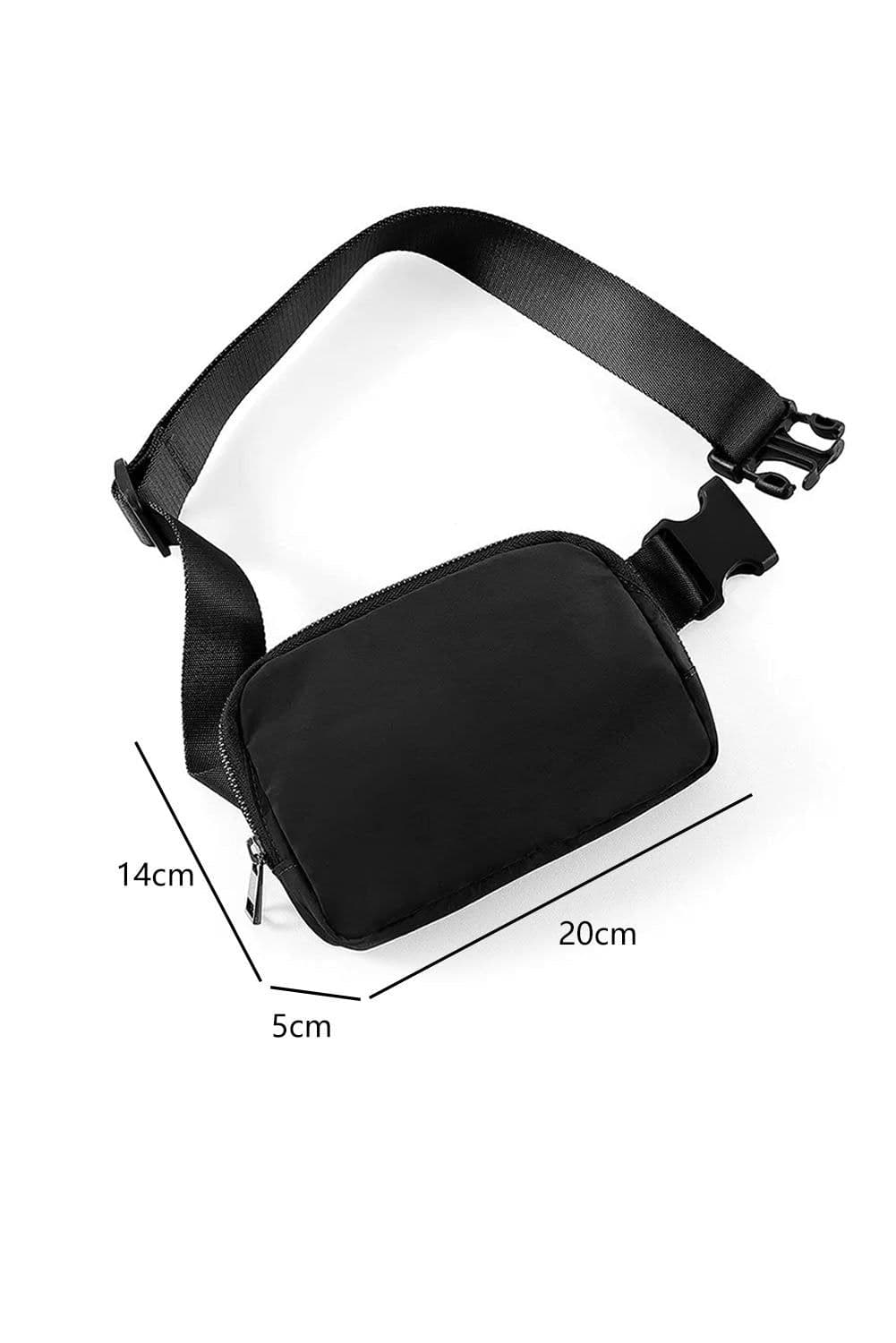 image-Black Waterproof Zipped Crossbody Chest Bag 20*5*14cm
