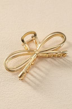 image-Gold Bowknot Shape Claw Clip