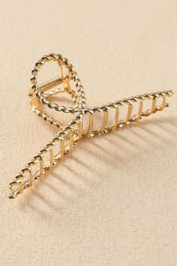 image-Gold Twist Large Alloy Hair Clip
