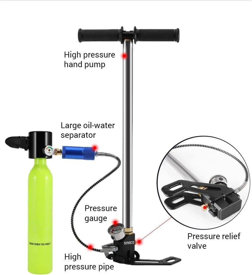 image-TRIMIX Mini Scuba Lung 0.5L Tank Portable Scuba Diving Tank Support Up to 10 Minutes Underwater Breathe Scuba Diving Cylinder