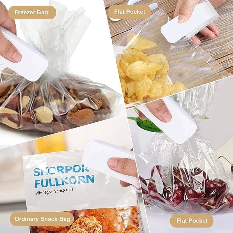 image-Mini Heat Bag Sealing Machine Package Sealer Bags Thermal Plastic Food Bag Closure Portable Sealer Food Packaging Heat Sealer