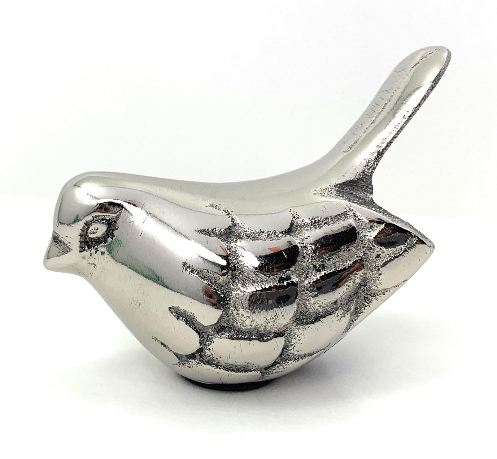image-Vibhsa Bird Figurines Symbols of Health & Happiness (Silver Rustic)