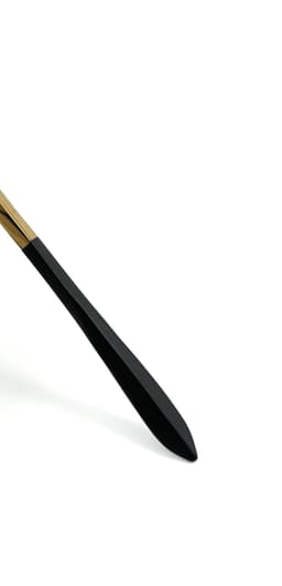 image-Stainless Steel Mette Black and Golden Flatware set of 20