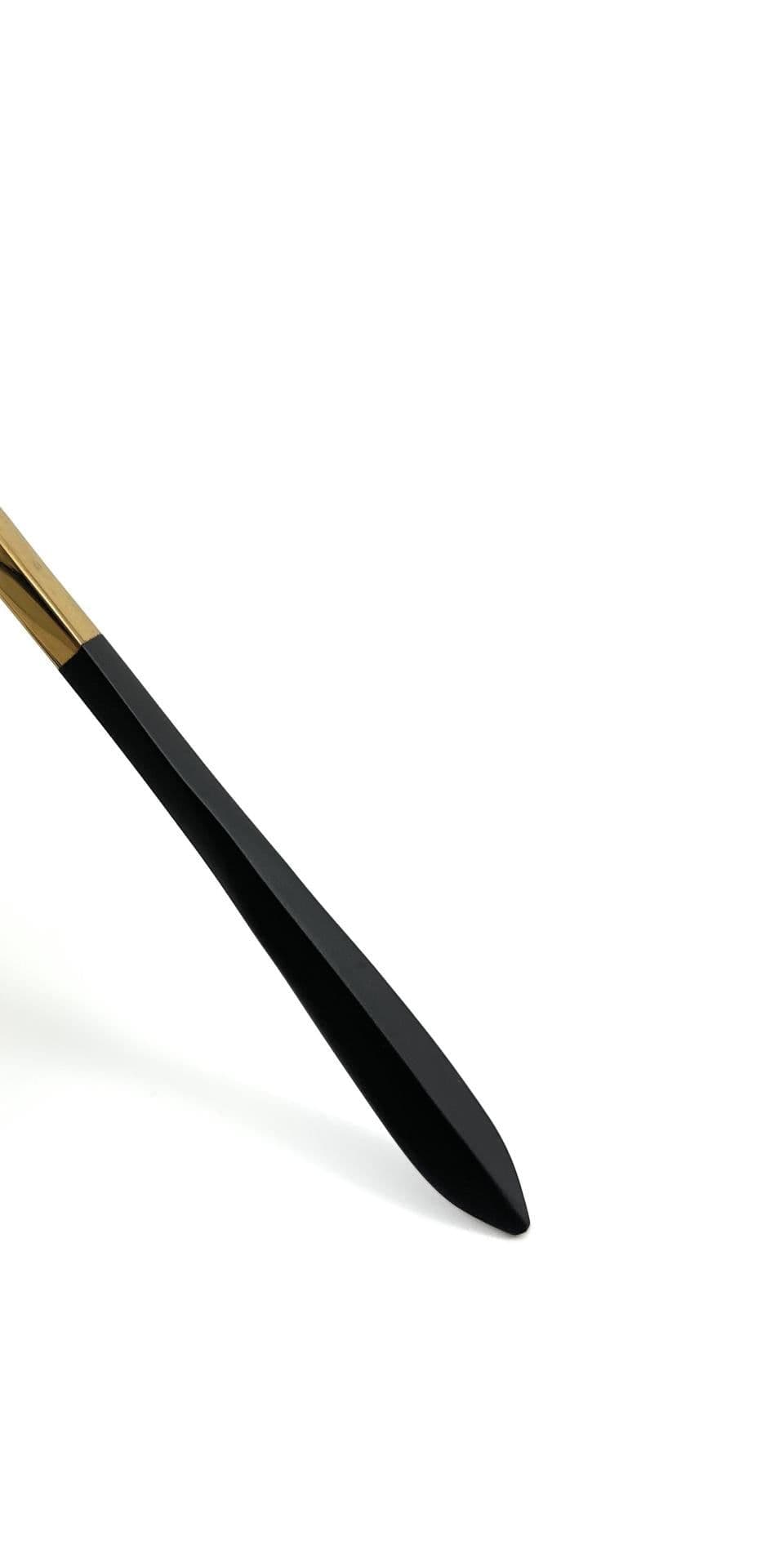 image-Stainless Steel Mette Black and Golden Flatware set of 20
