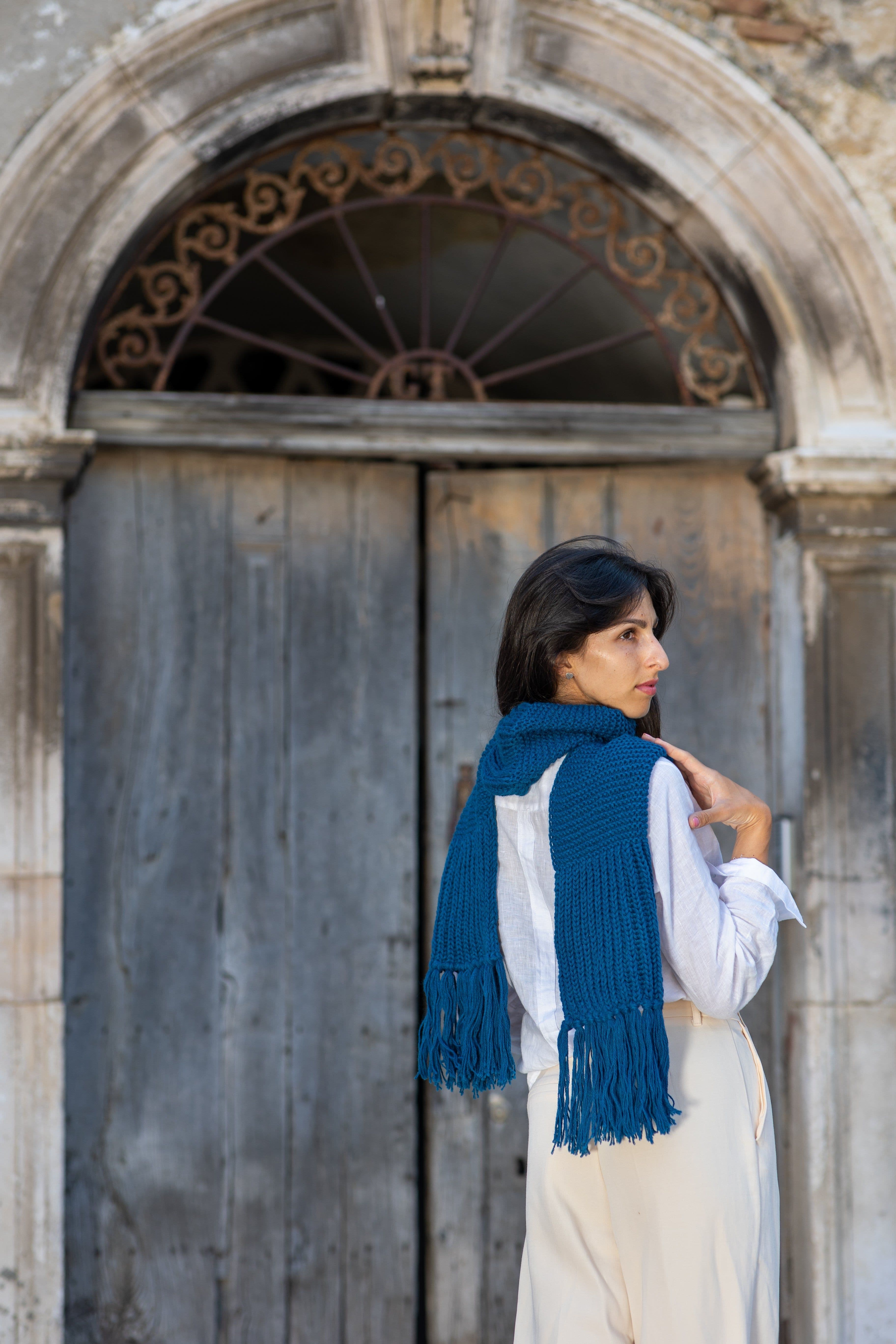 image-Hand-made baby alpaca scarf naturally dyed
