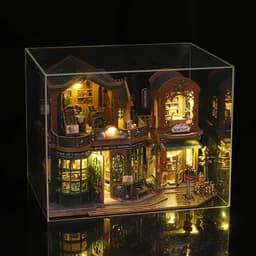 image-2014 DIY Big Doll House Wooden Miniature Furniture Twilight Bookstore Dollhouse Handmade home Model Assembly Toys Birthday Gifts