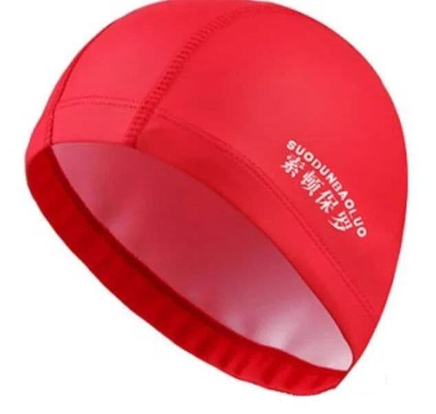 image-Waterproof PU Fabric Swim Cap Swimming Pool Accessories Water Sport Protect Ear Long Hair Bath Hat Plus Size for Men Women Adult