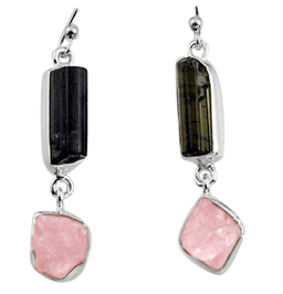 image-Boucles d'oreilles "Amour divin" en Morganite et Argent 925