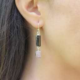 image-Boucles d'oreilles "Amour divin" en Morganite et Argent 925