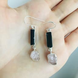 image-Boucles d'oreilles "Amour divin" en Morganite et Argent 925