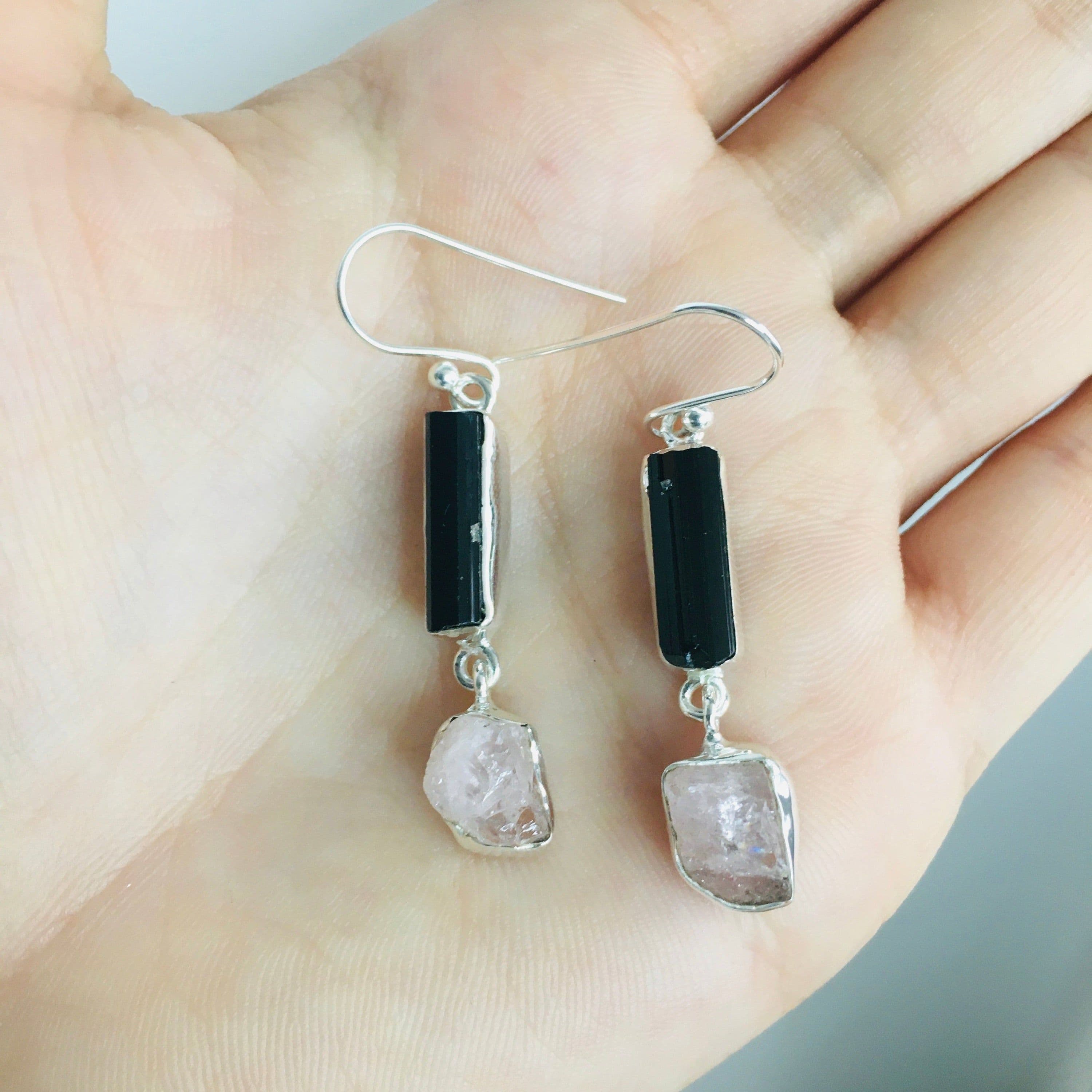 image-Boucles d'oreilles "Amour divin" en Morganite et Argent 925