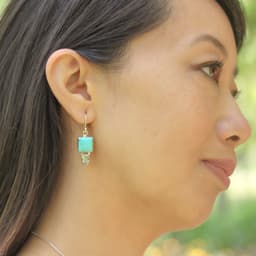 image-Boucles d'oreilles “Succès et Sérénité” en Turquoise, Topaze et Argent