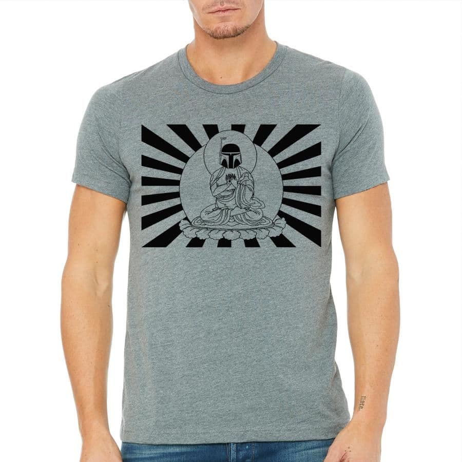 image-Star Wars Boba Fett Buddha Tee - Eco Friendly, USA Printed, Small-XXL