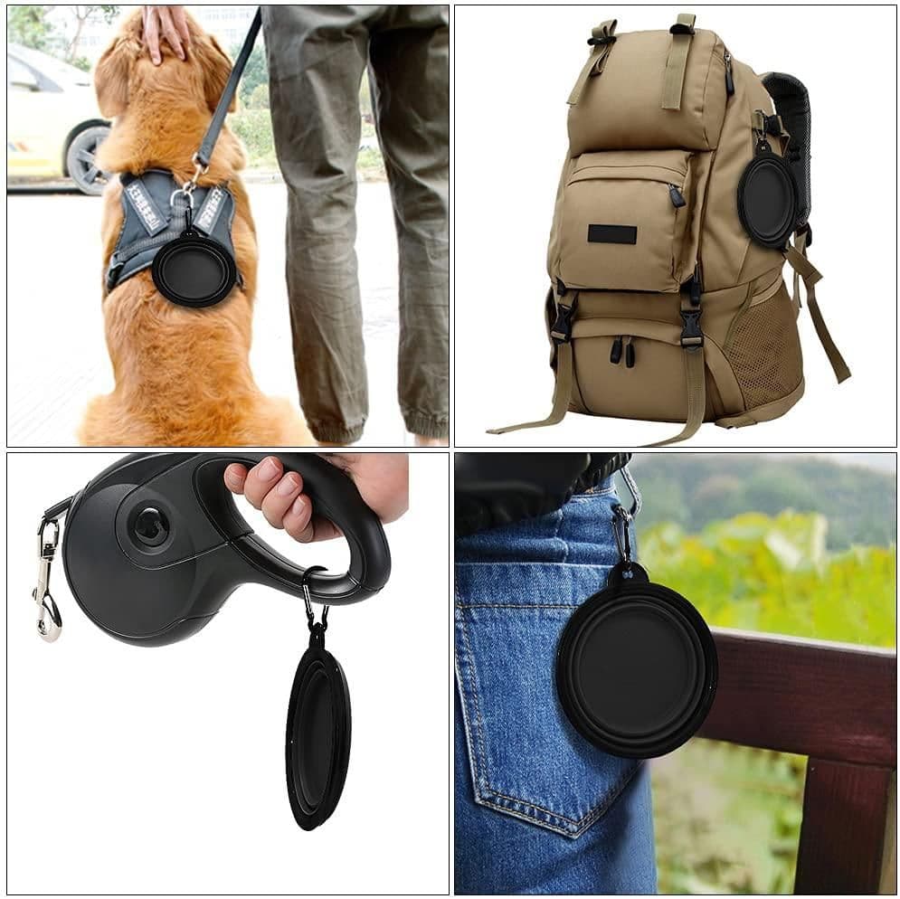image-5" Portable and Foldable Small Dog Bowl-Black (5 Pieces)