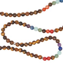 image-Bracelet mala 7 Chakras de Guérison en Oeil de Tigre
