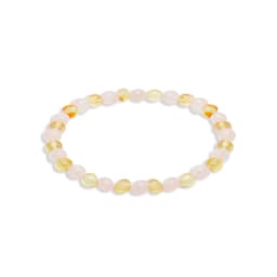 image-Bracelet “Lueur du Coeur” en Quartz Rose et Ambre