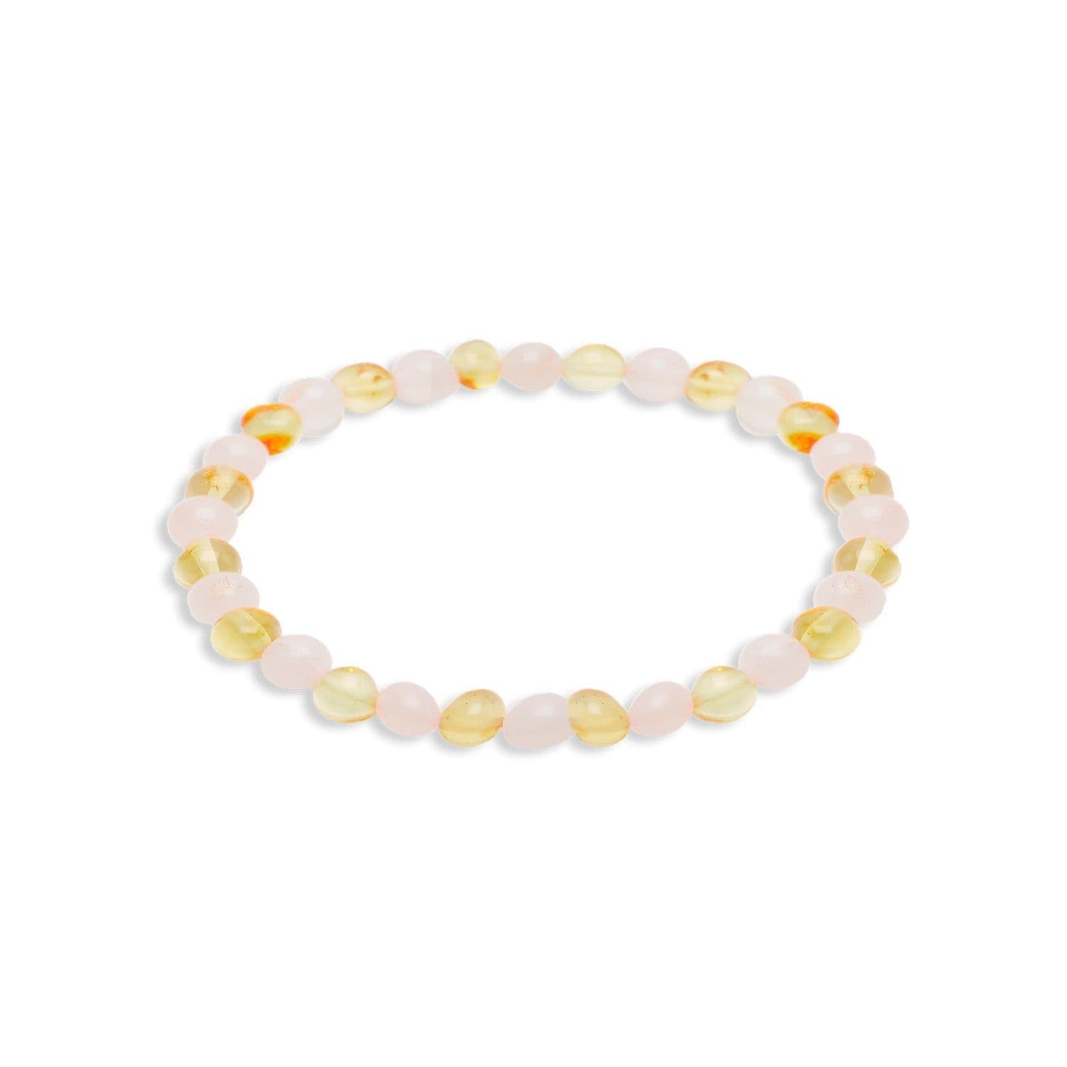 image-Bracelet “Lueur du Coeur” en Quartz Rose et Ambre