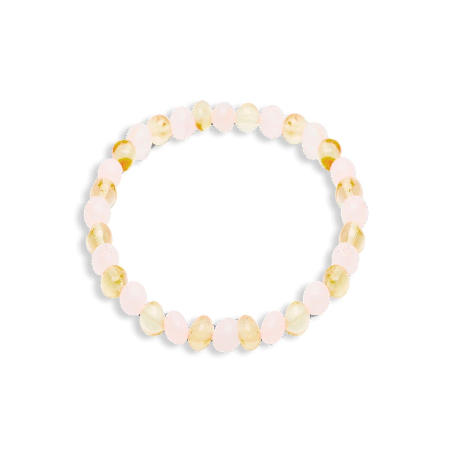 image-Bracelet “Lueur du Coeur” en Quartz Rose et Ambre