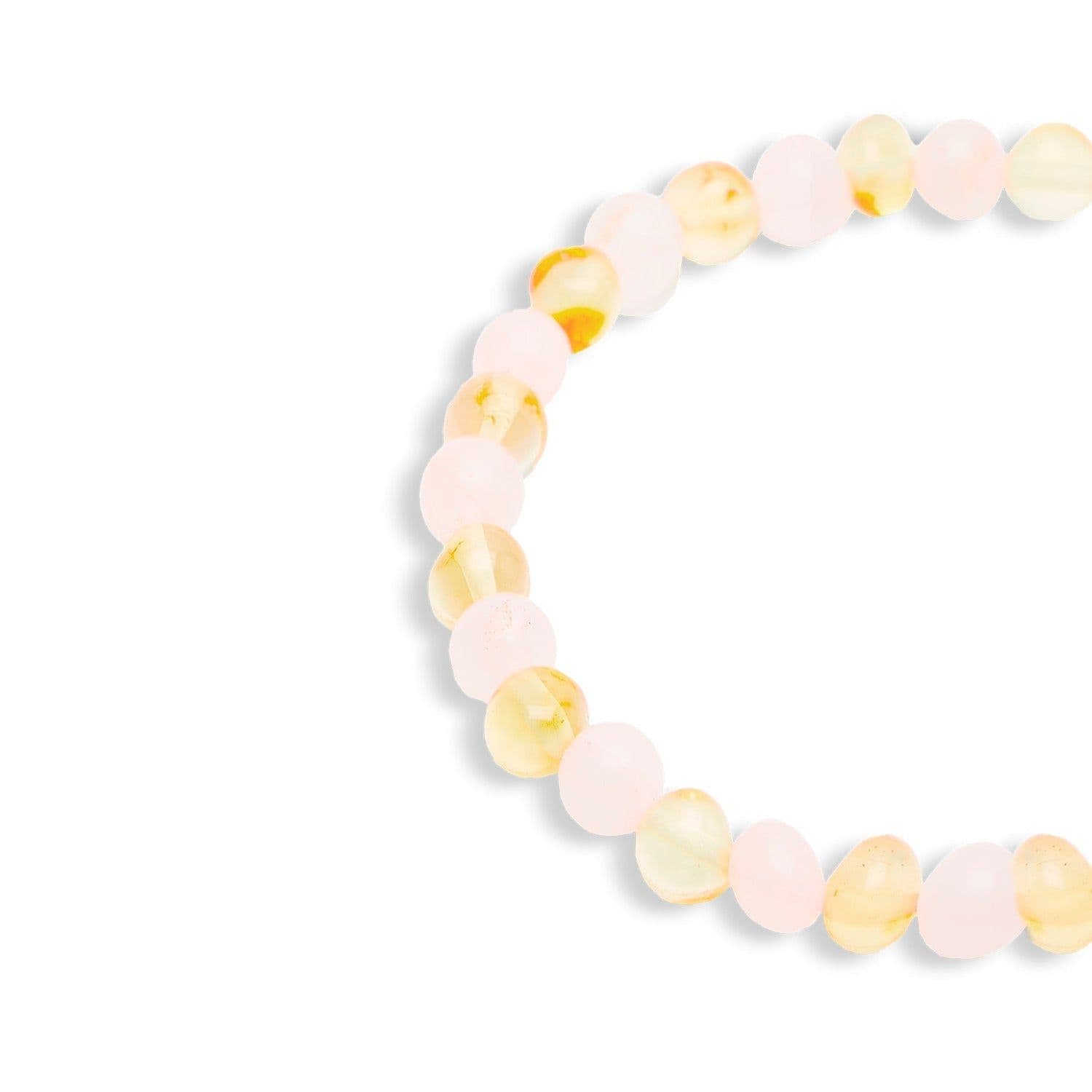 image-Bracelet “Lueur du Coeur” en Quartz Rose et Ambre