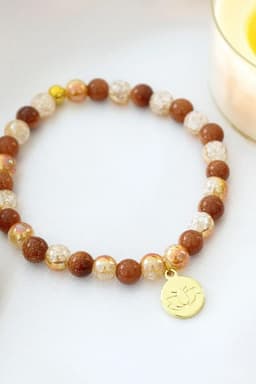 image-Goldstone Elastic Bracelet | 24K Lotus Flower