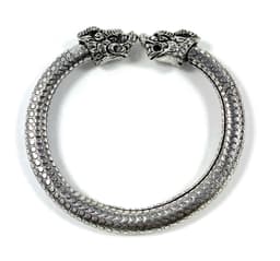 image-Antique Norse Bracelet With Lion Heads & Dotted Pattern