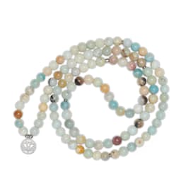 image-Bracelet Mala "Lotus" de 108 perles en Amazonite