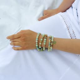 image-Bracelet Mala "Lotus" de 108 perles en Amazonite
