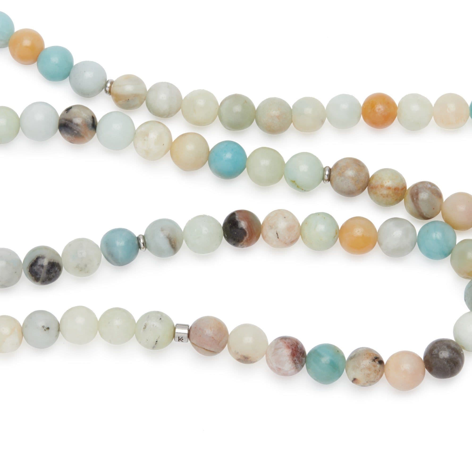 image-Bracelet Mala "Lotus" de 108 perles en Amazonite